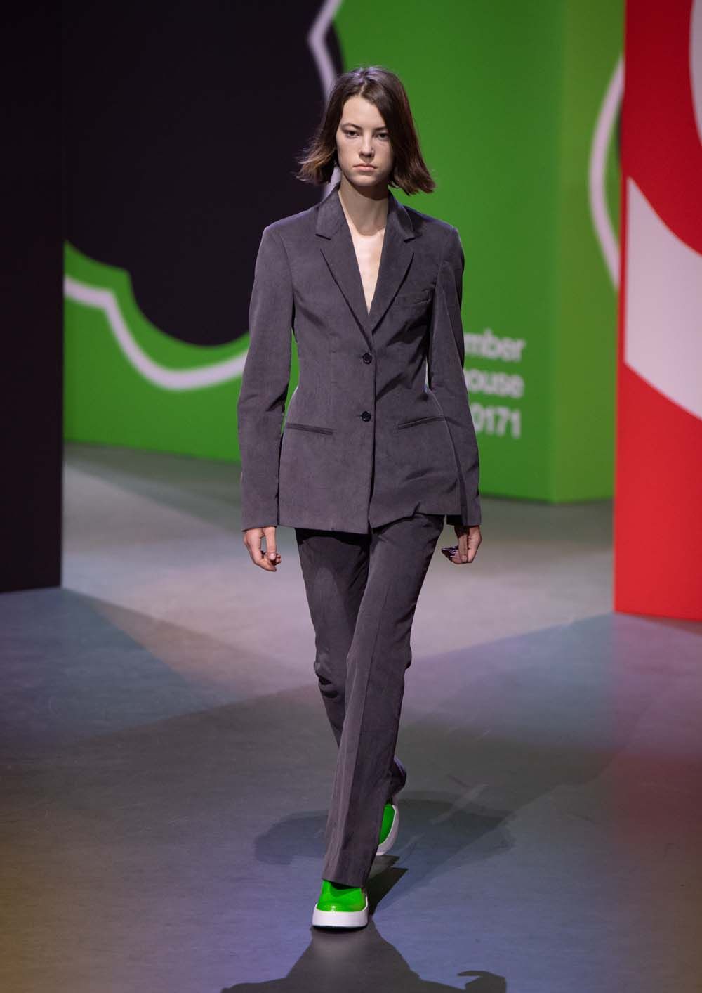 on the runway at London Fashion Week AW23