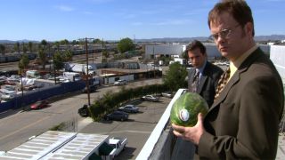 The Office Dwight and Michael with watermelon