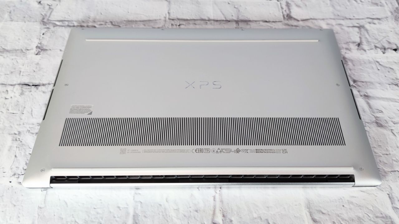 A photograph of the underside of the Dell XPS 15