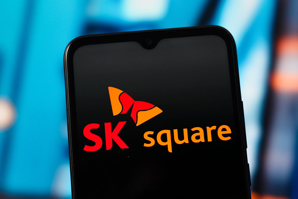 Growth stocks - SK Square's logo on a mobile phone screen
