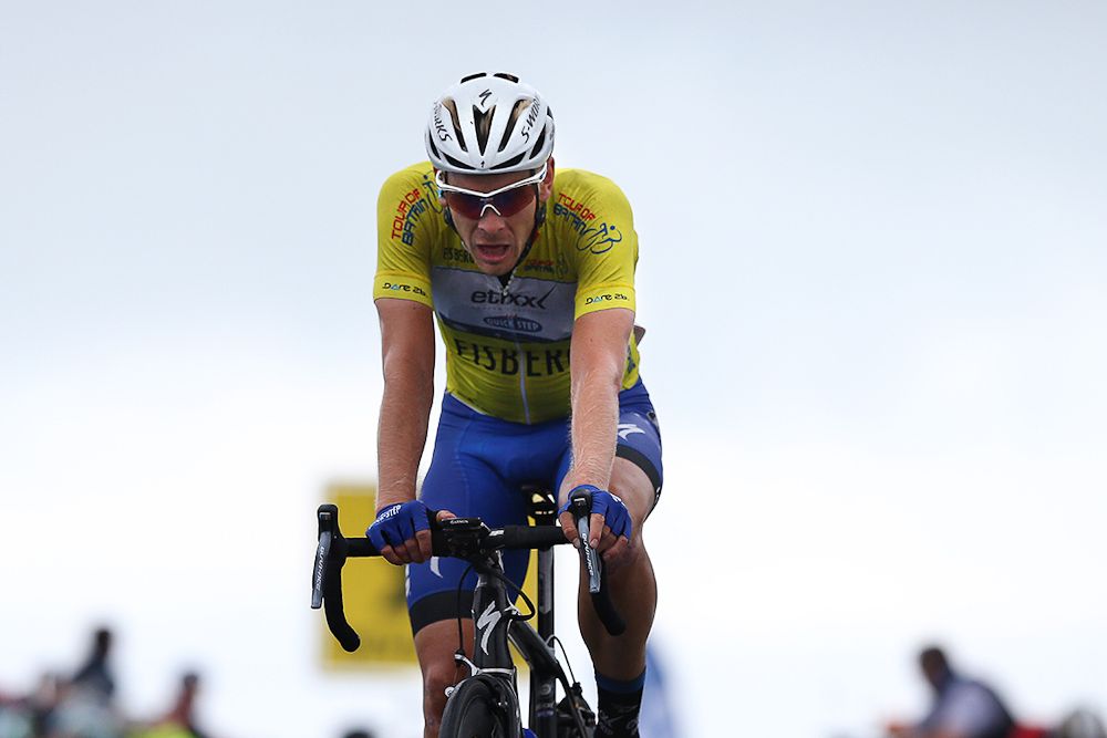 Julien Vermote finishes stage 6 at the Tour of Britain