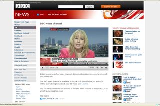 BBC News streaming via the web.