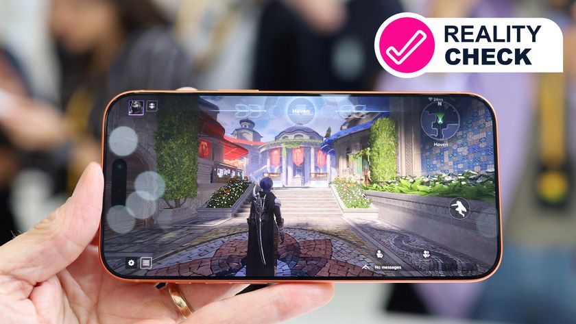 A hand holding the iPhone 17 Pro Max