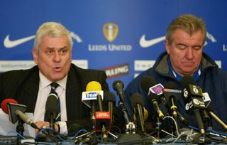 Peter Ridsdale with then Leeds manager Terry Venables