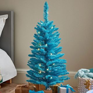 George Home 3ft Blue Pre-Lit Christmas Tree