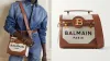 Balmain B-Buzz 23 Leather-Trimmed Printed Canvas Shoulder Bag
