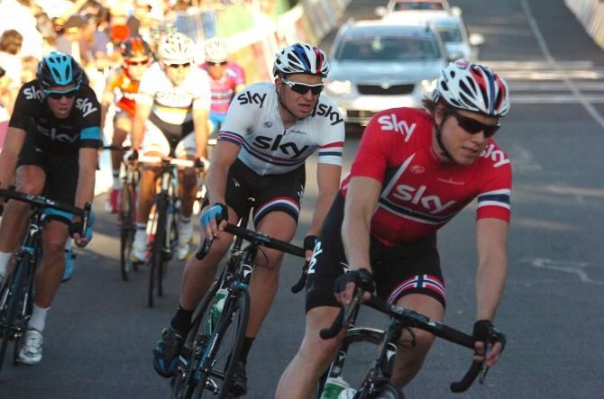 Norwegian champion Edvald Boasson Hagen and British champion Ian Stannard (Sky) in Adelaide