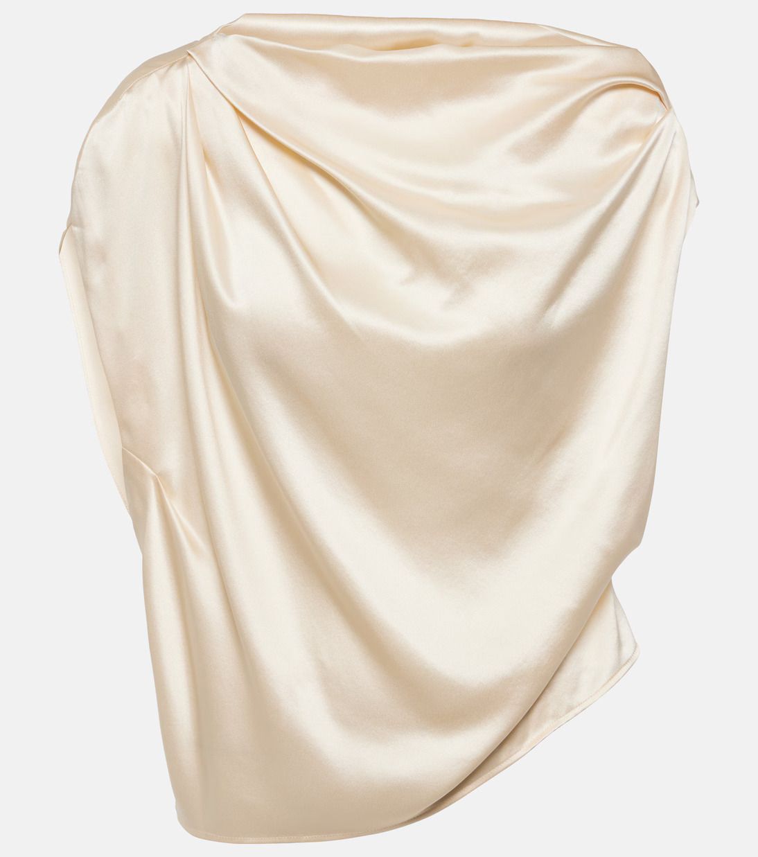 The Sei, Draped Silk Satin Top