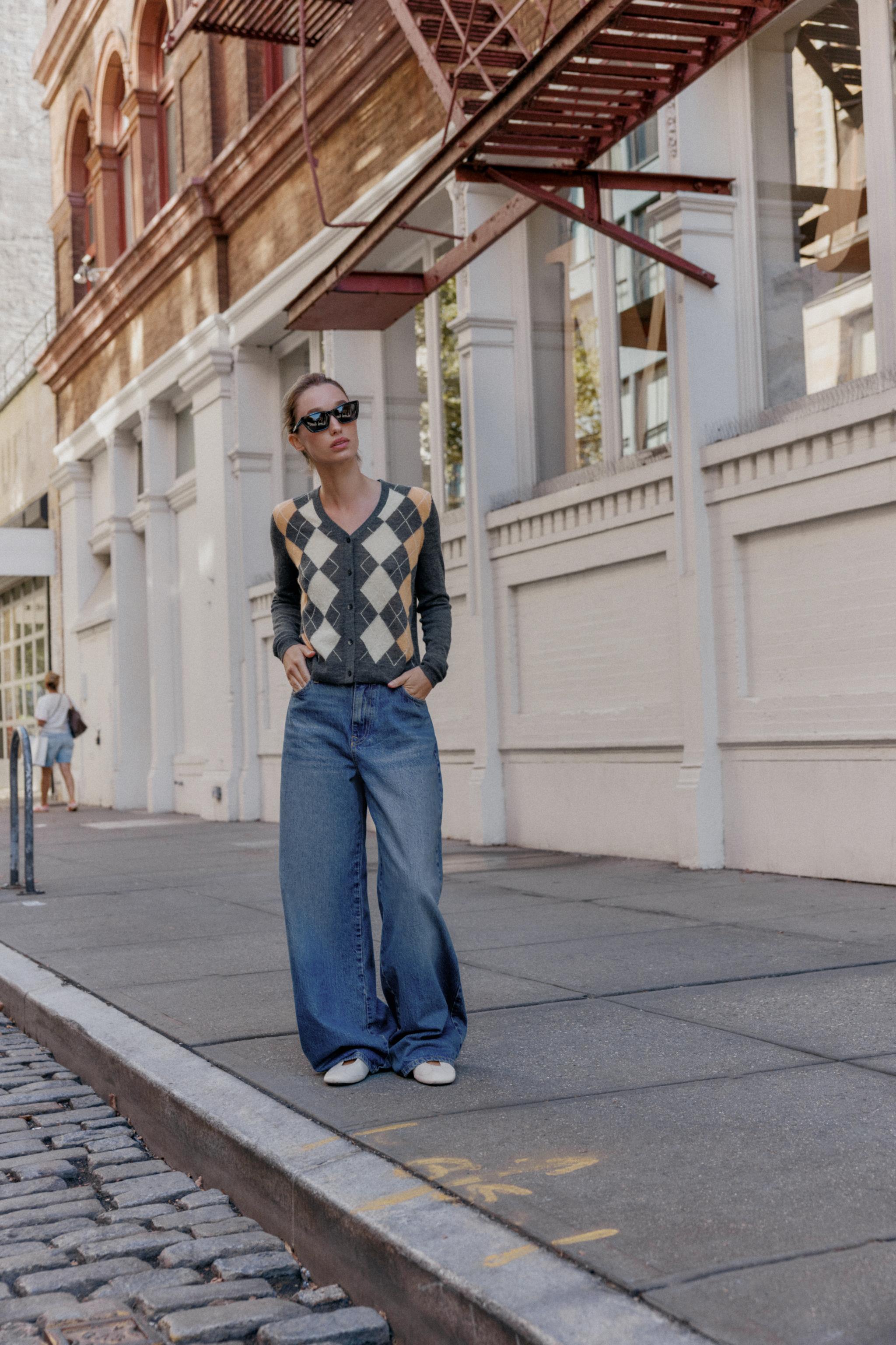 Argyle Knit Cardigan