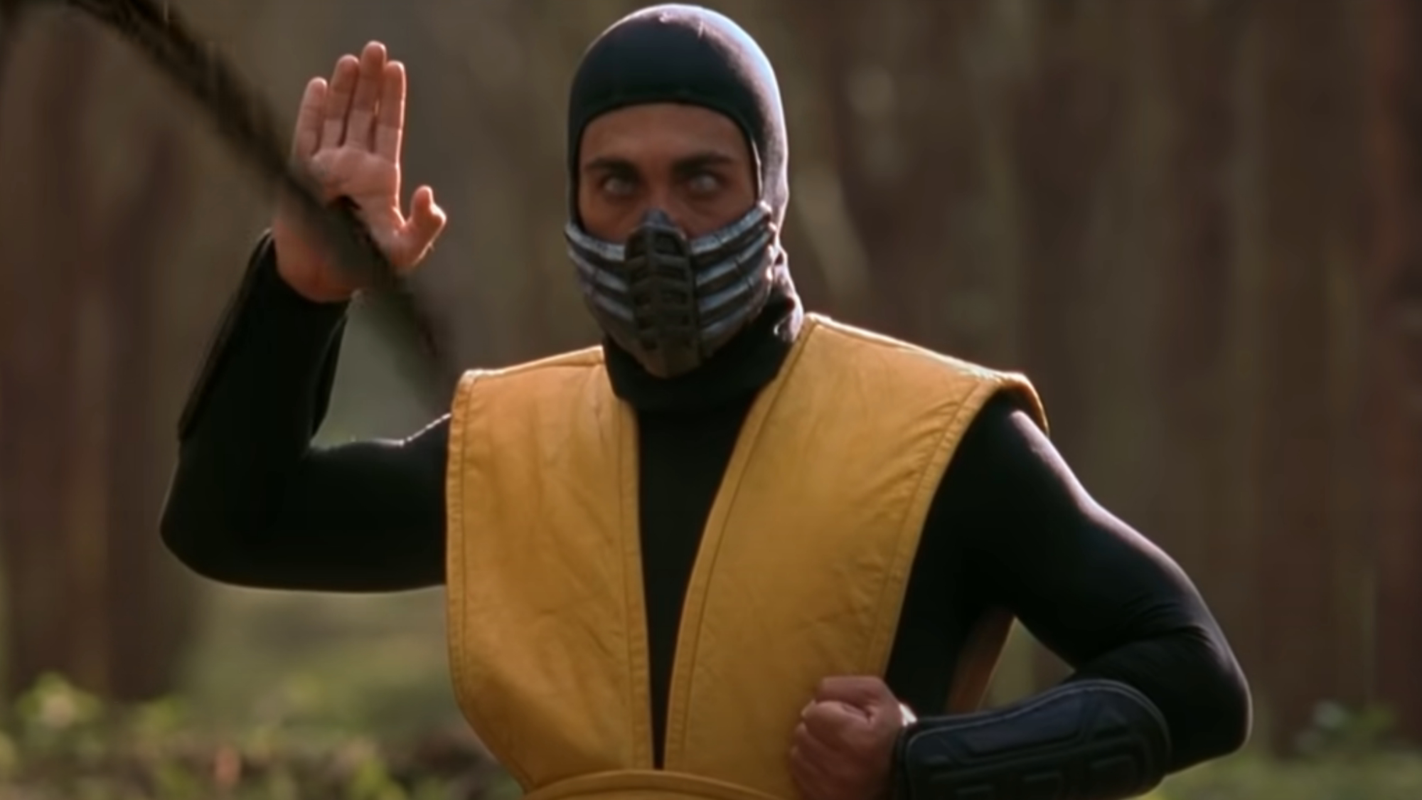 Scorpion absolutely slaying in his yellow vest.