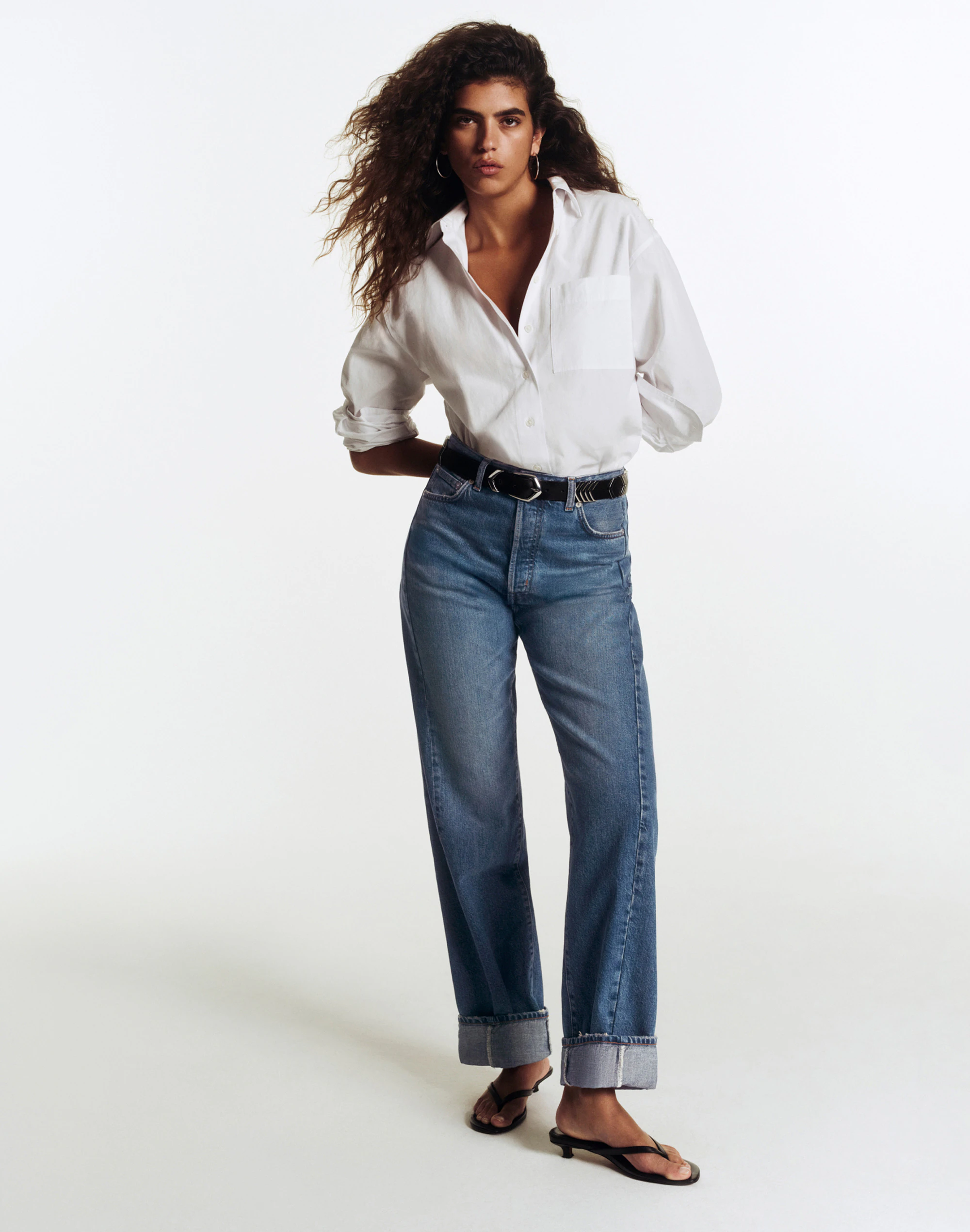 The Pieced Barrel-Leg Full-Length Jean