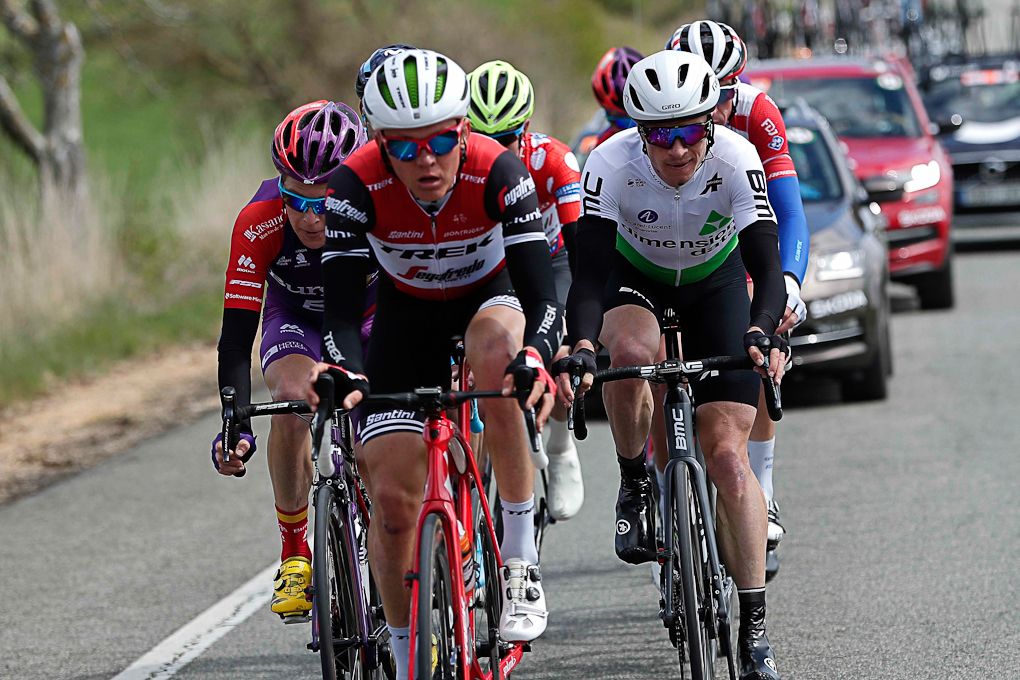 Toms Skujins in the breakaway at Pais Vasco