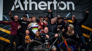 Charlie Hatton and the Atherton Racing team celebrating