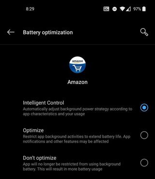 OnePlus' built-in battery optimizer within OxygenOS