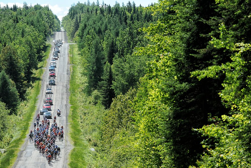 The peloton in action during stage 1 at Tour de Beauce