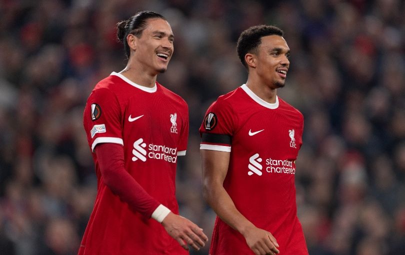 Darwin Nunez and Trent Alexander-Arnold in Europa League action