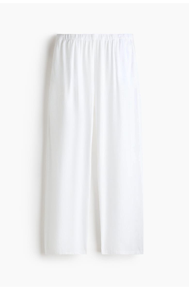 Wide Linen-Blend Trousers