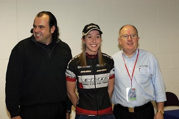 Nicole Cooke at the centre of attention
