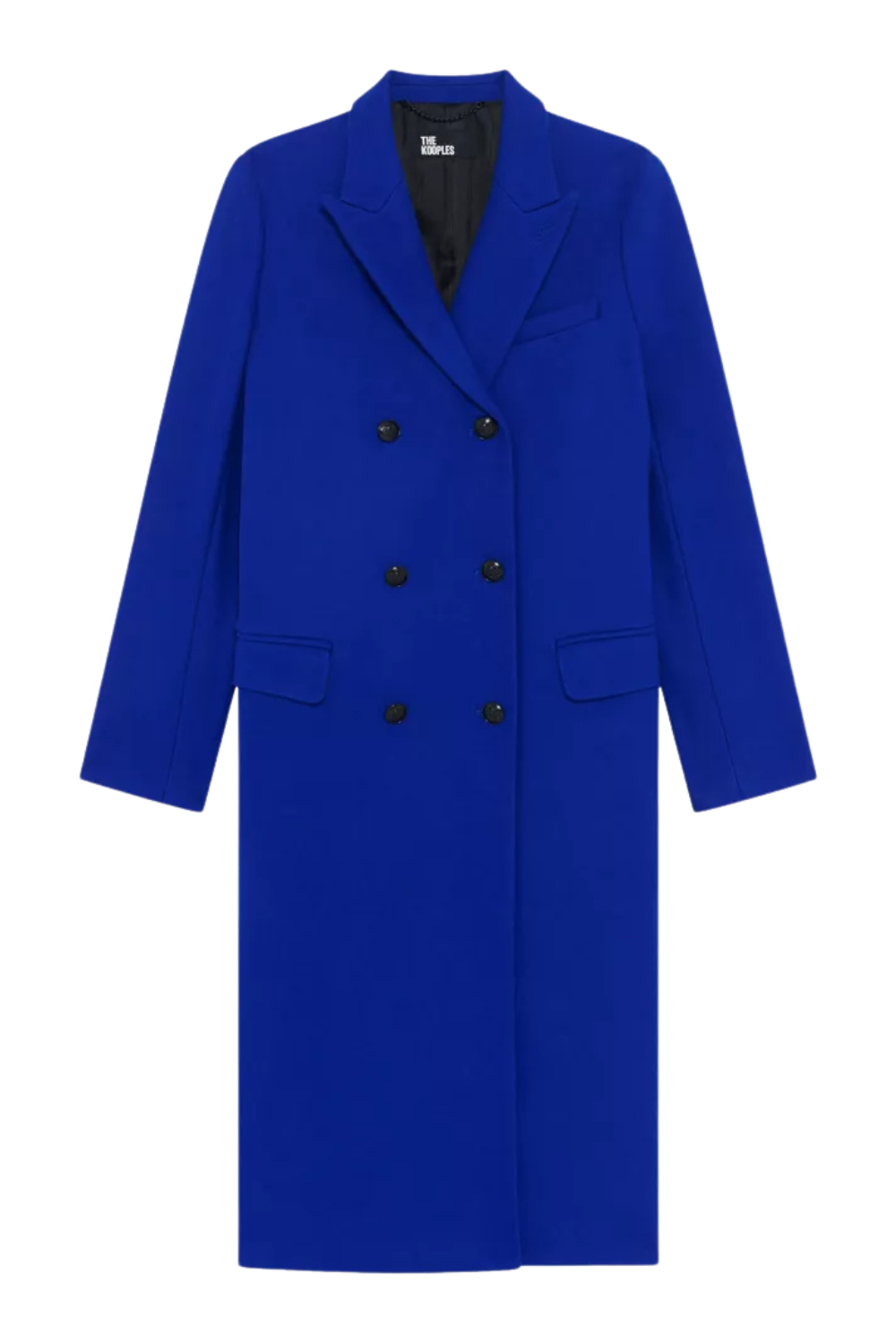 Peak-Lapel Double-Breasted Wool-Blend Coat