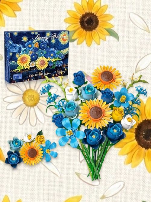 Blue Rose Flowers Building Set 
