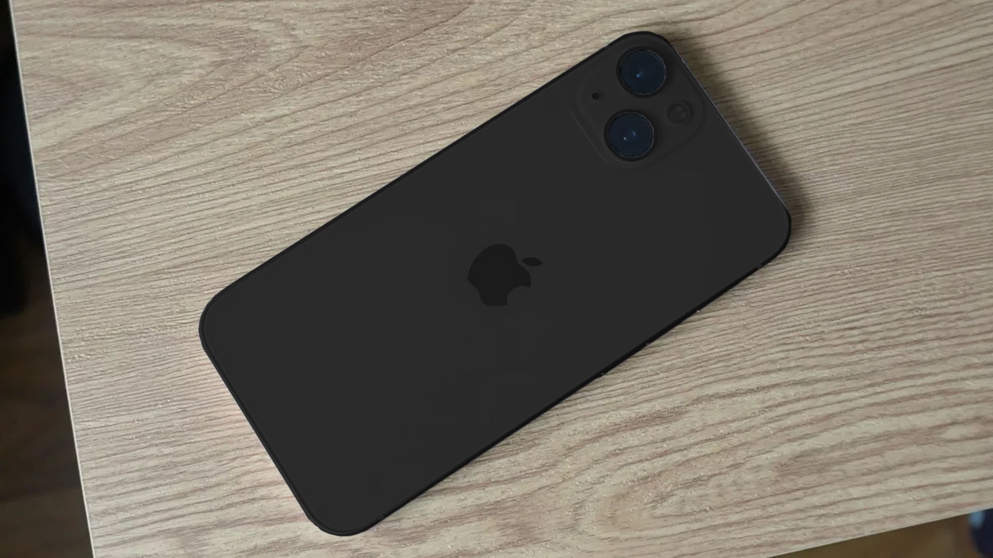 An iPhone 13 photo edited to show a black shade