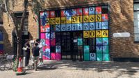 New Blood Festival 2026 written on the windows of a building