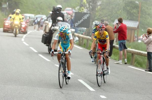 Alberto Contador (Astana) and Janez Brajkovic (RadioShack)