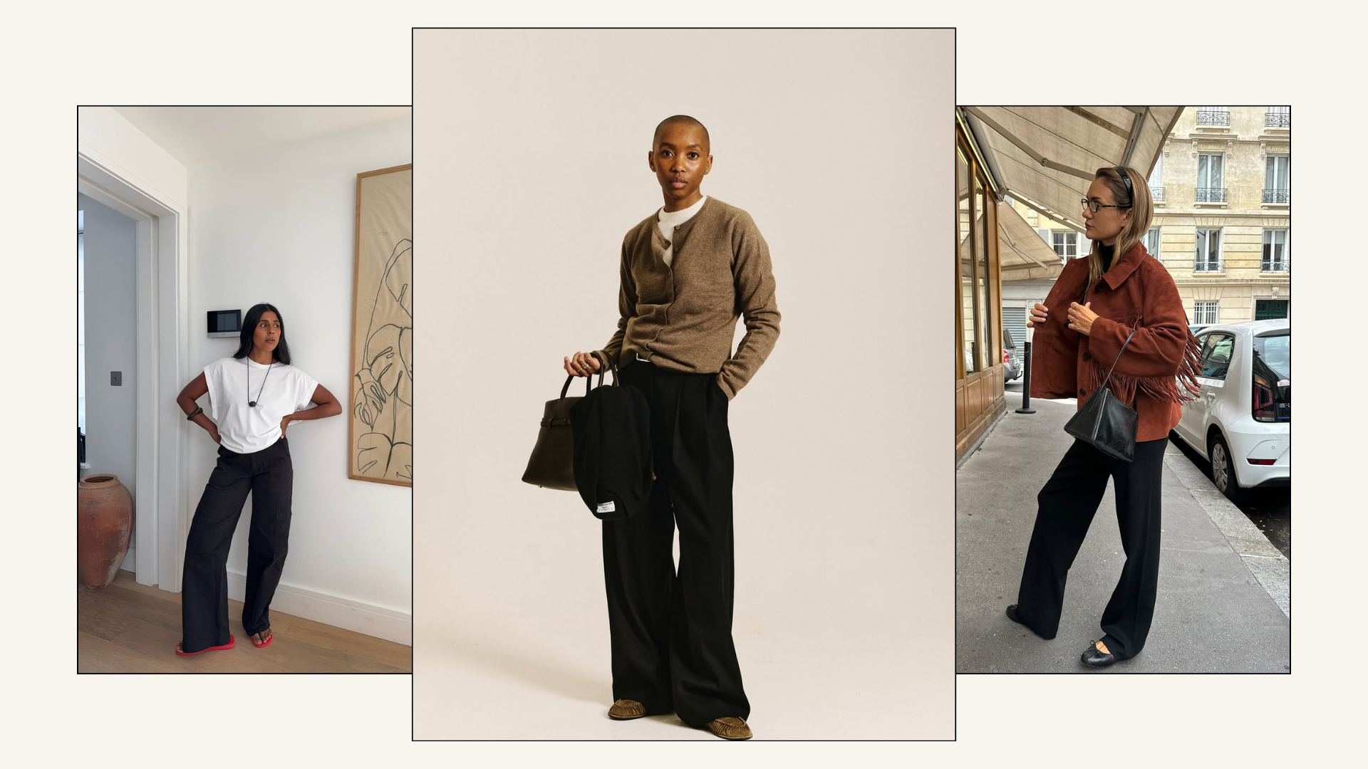 black trouser outfits for autumn