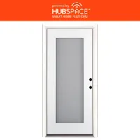 Feather River Smart Glass Front Door Powered by Hubspace