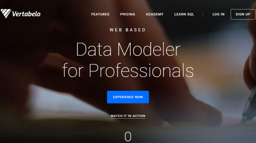 Vertabelo website screenshot.