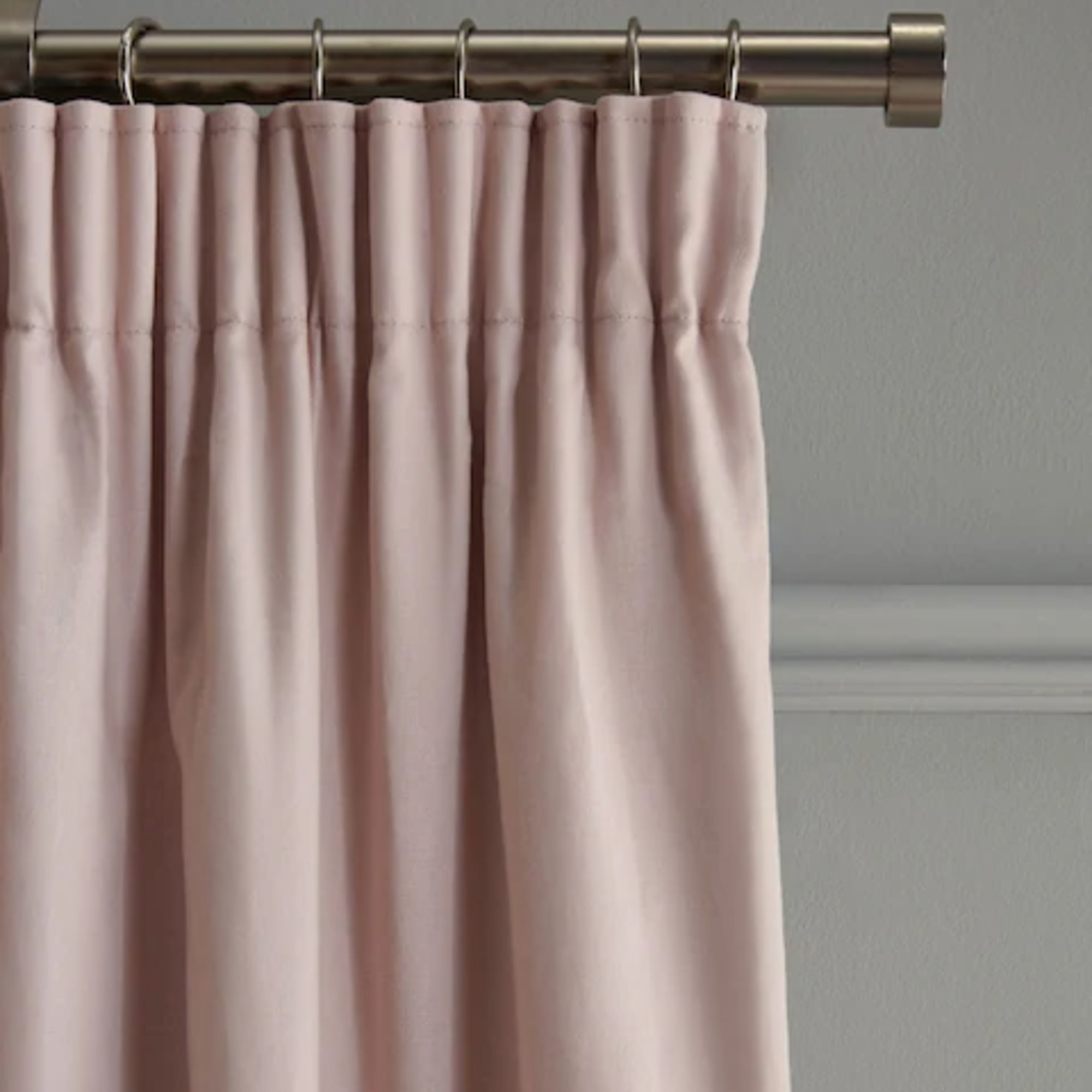Next Pink Blush Cotton Blackout Thermal Pencil Pleat Curtains