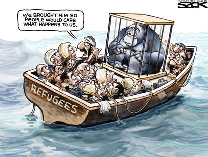 Editorial Cartoon U.S. Refugees Gorilla 2016