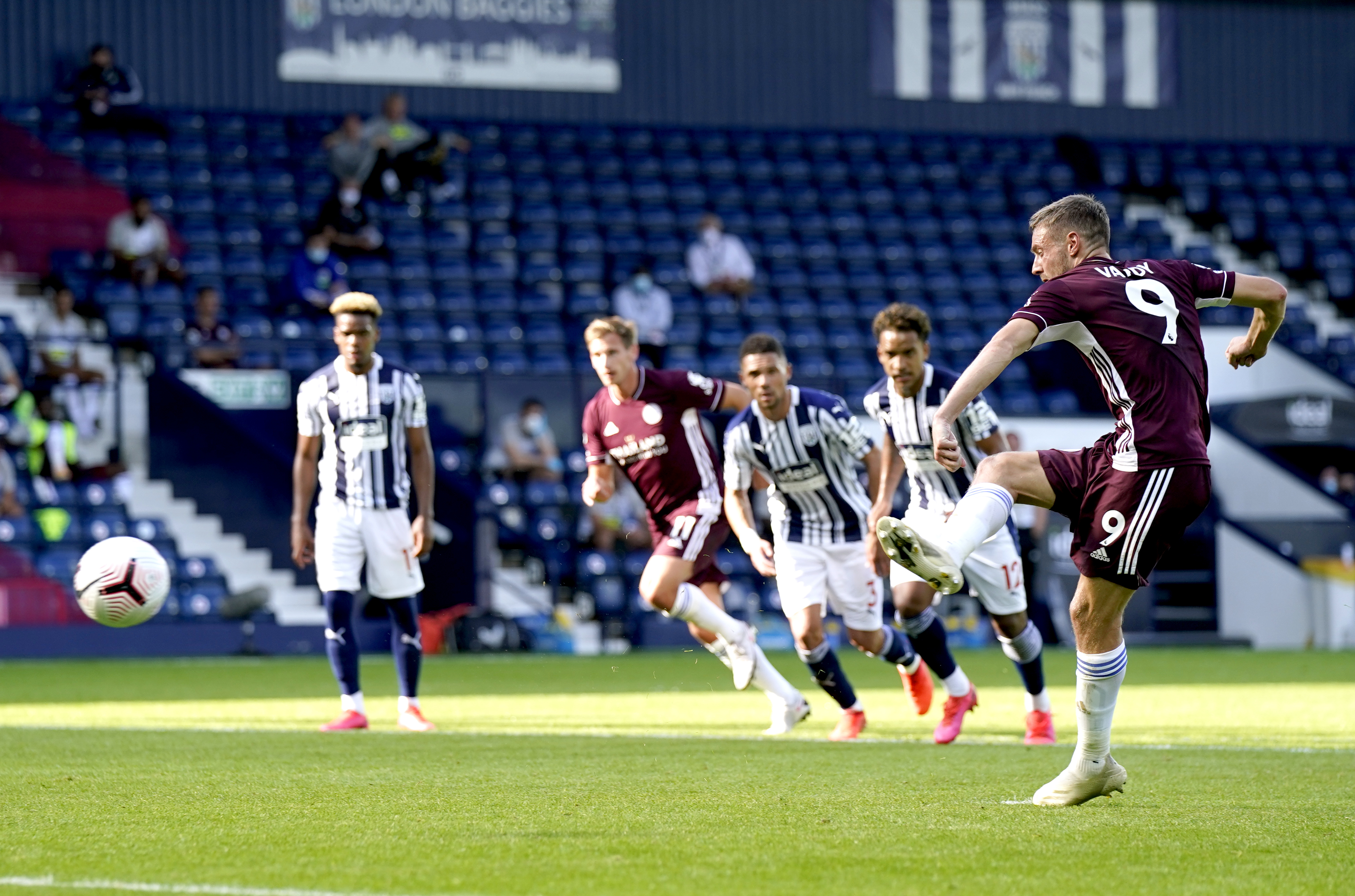 Jamie Vardy scored two penalties against West Brom to impress Brendan Rodgers