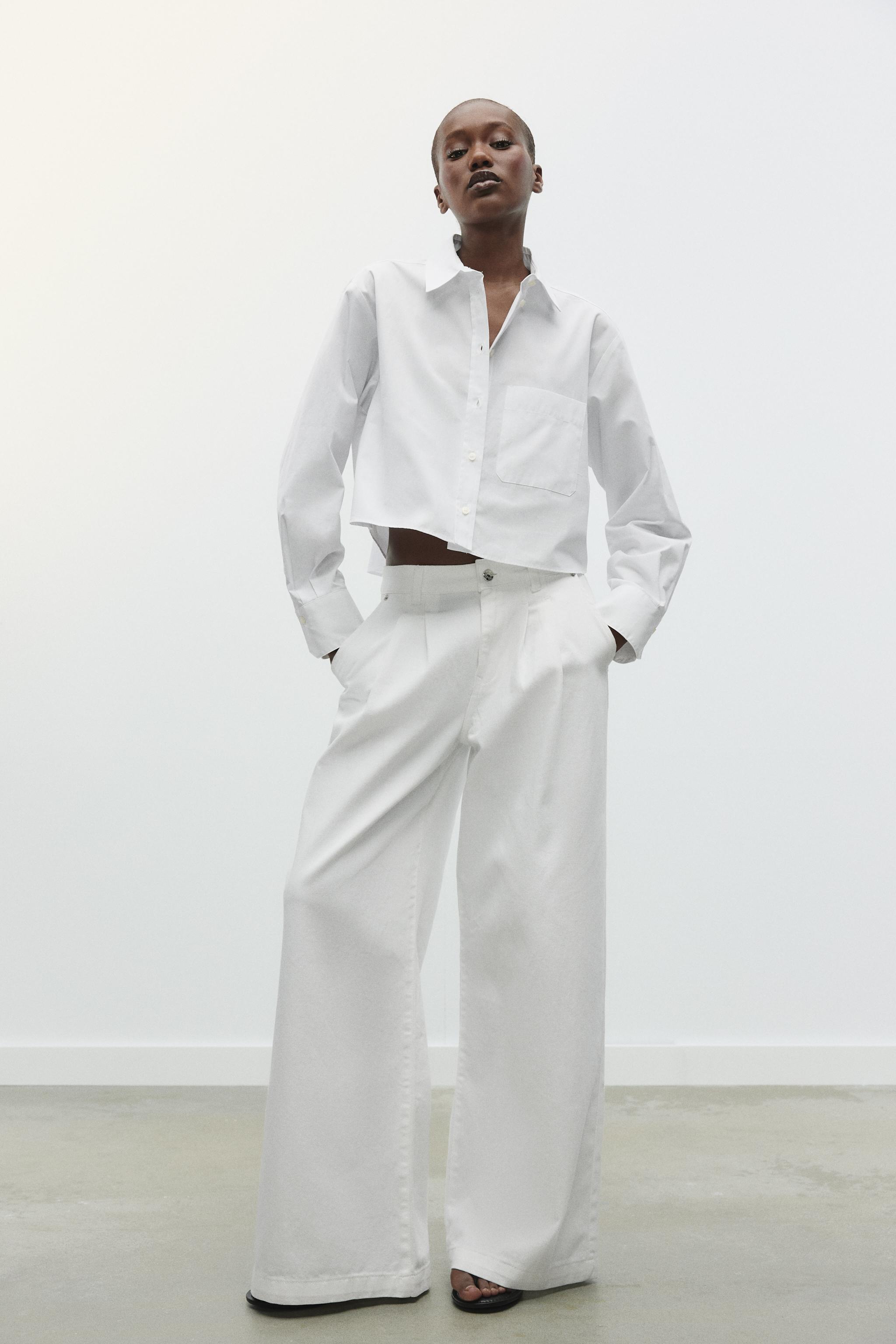 Cropped Poplin Shirt