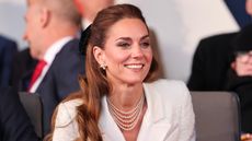 Catherine, Princess of Wales attends a concert to mark the 80th Anniversary of VE Day at Horse Guards Parade on May 08, 2025