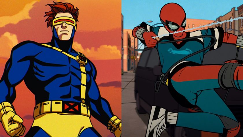 Cyclops in X-Men &#039;97 and costumed Peter Parker in Your Friendly Neighborhood Spider-Man