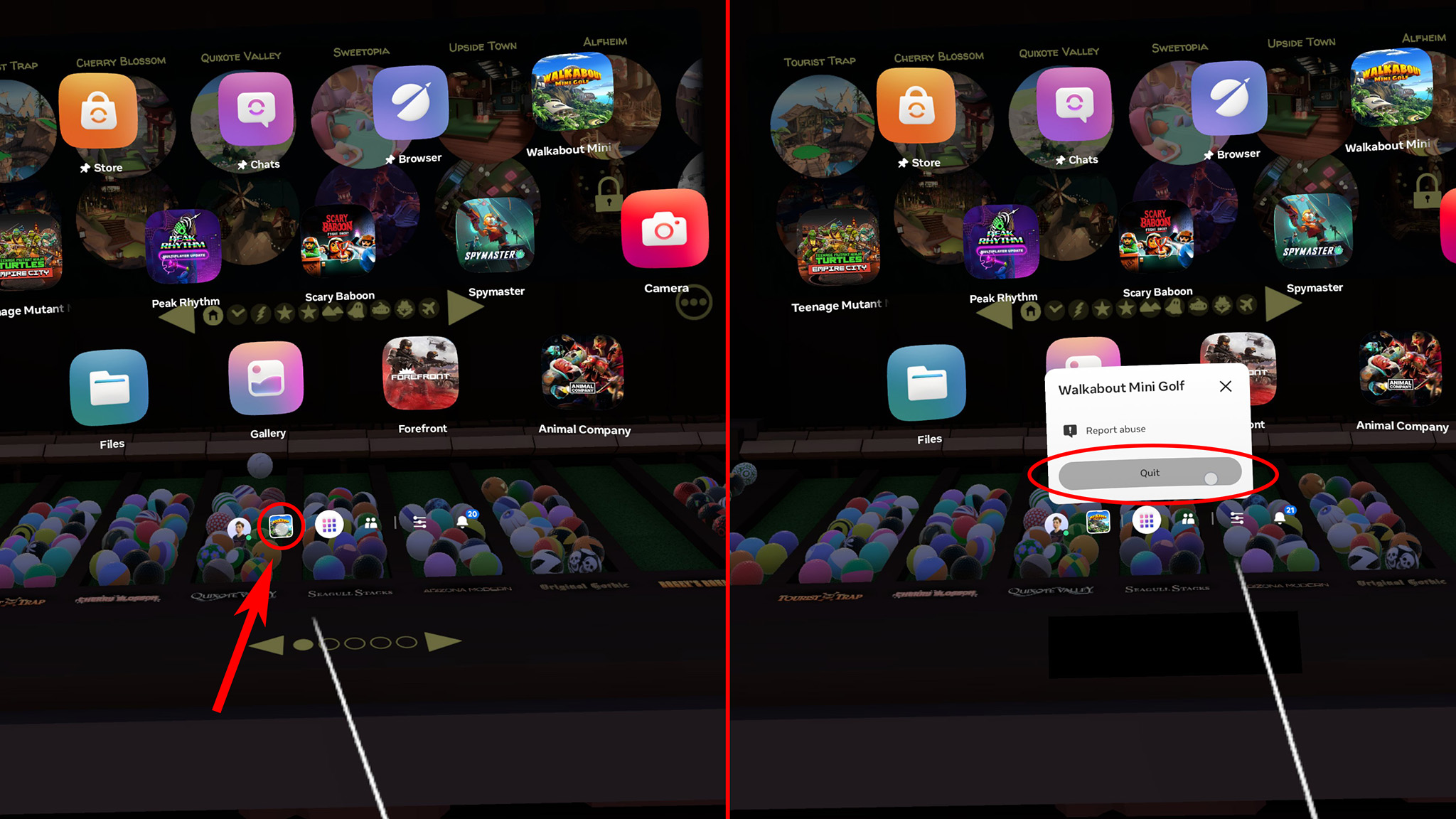 How to close an immersive app running in Meta Quest's Navigator UI