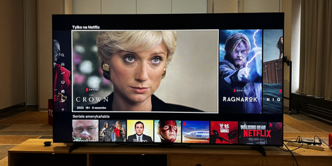 98-inch TCL TV on the Netflix home page