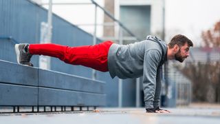 Man doing an elevated push up