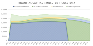 Financial capital projected trajectory chart