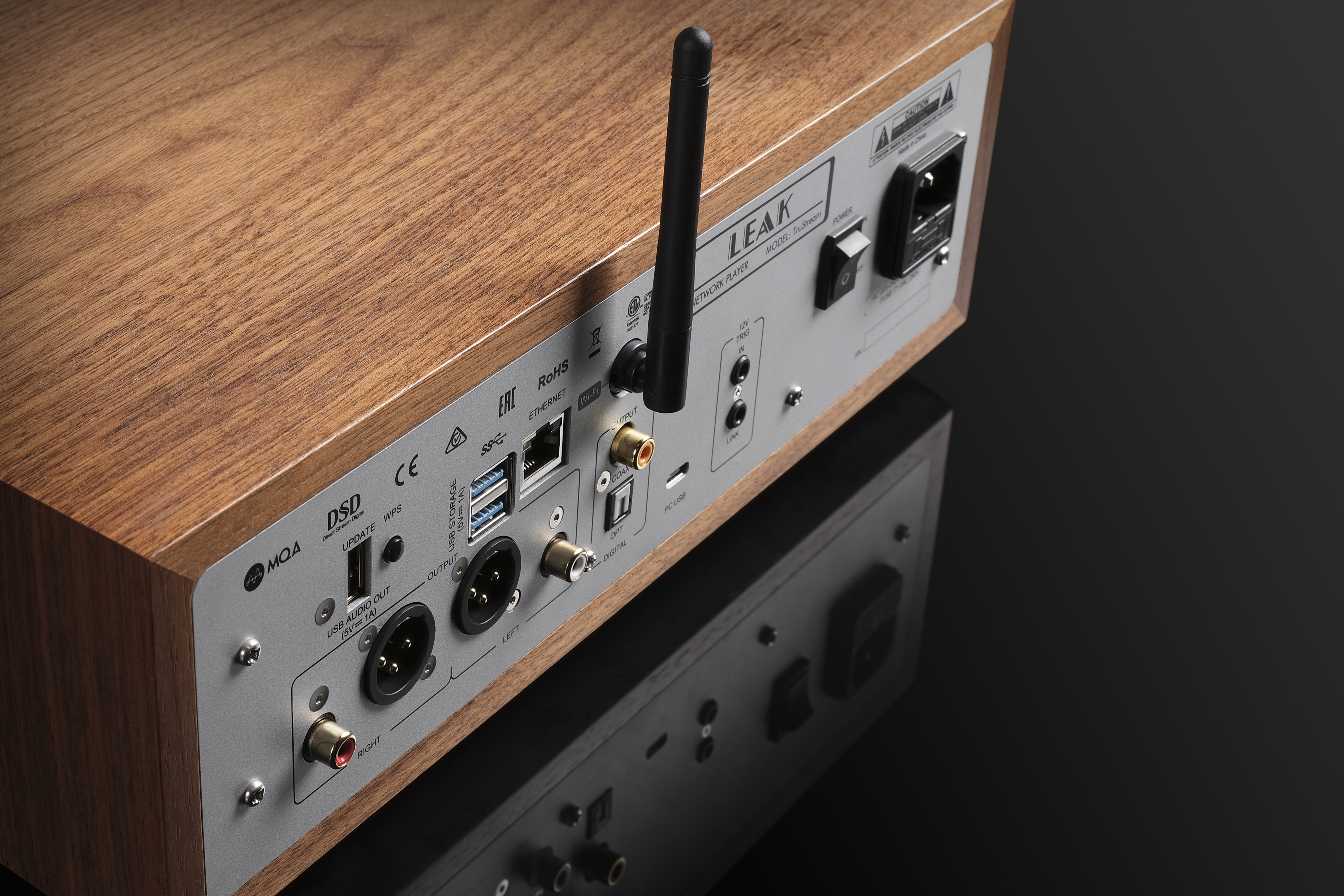 Leak TruStream music streamer rear panel shot