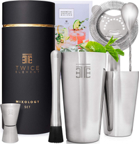 Twice Element Cocktail Mixing Set | Boston Style Shaker Kit with Elegant Gift Box | now £29.95 on Amazon