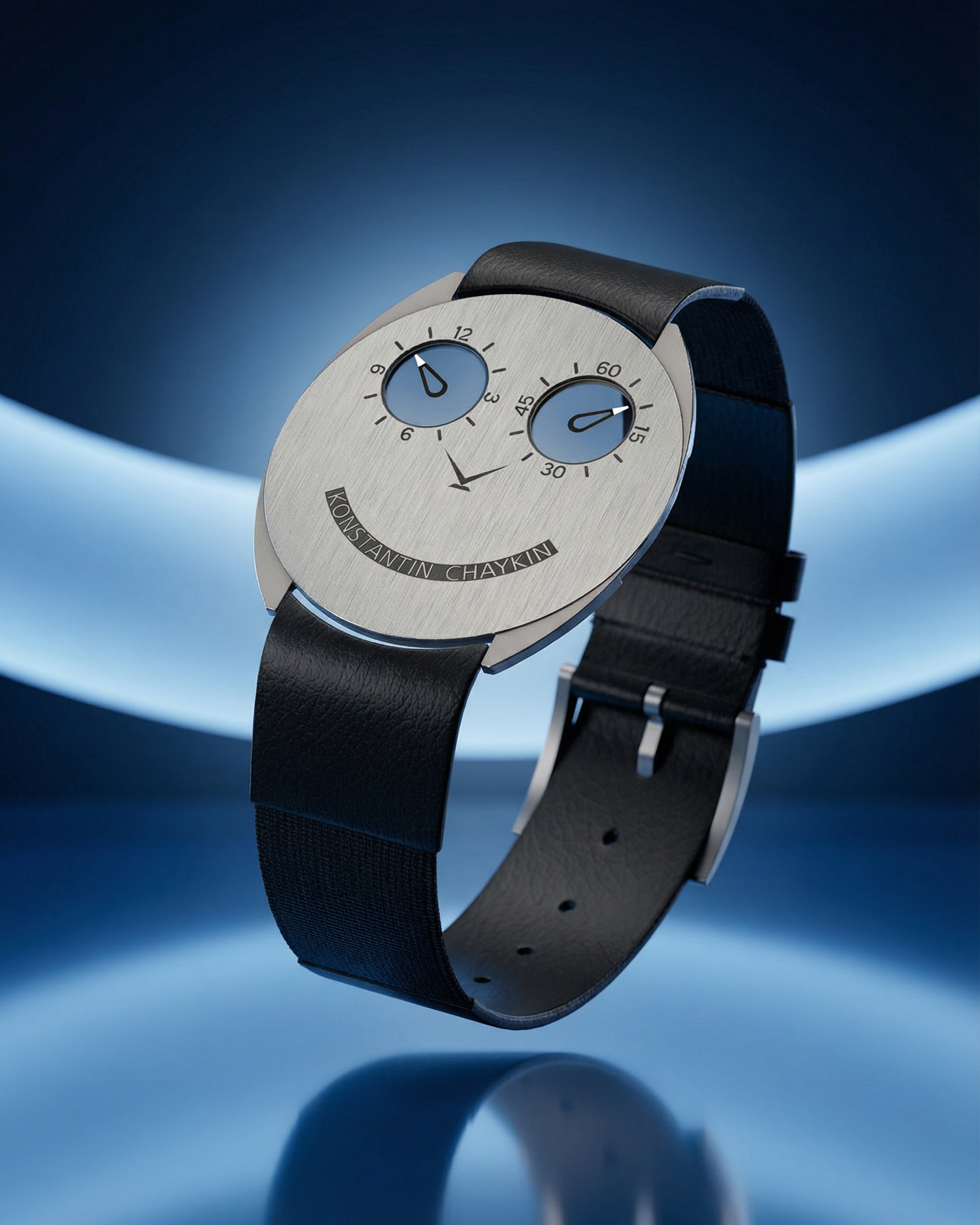 Konstantin Chaykin watch with smiley face on dial