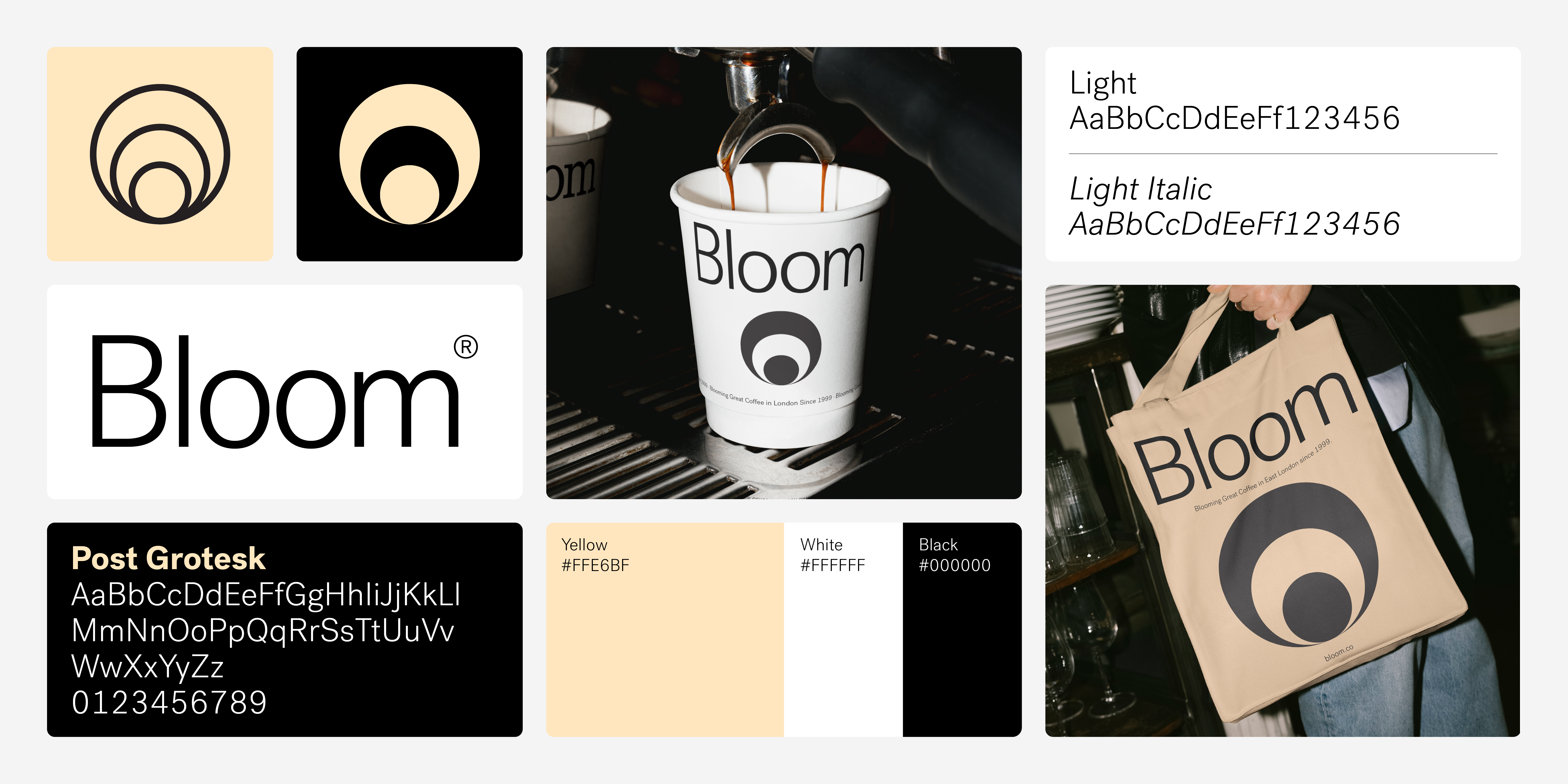 type for coffee shop brand Bloom