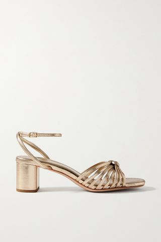 + Net Sustain Olivia Knotted Metallic Leather Sandals