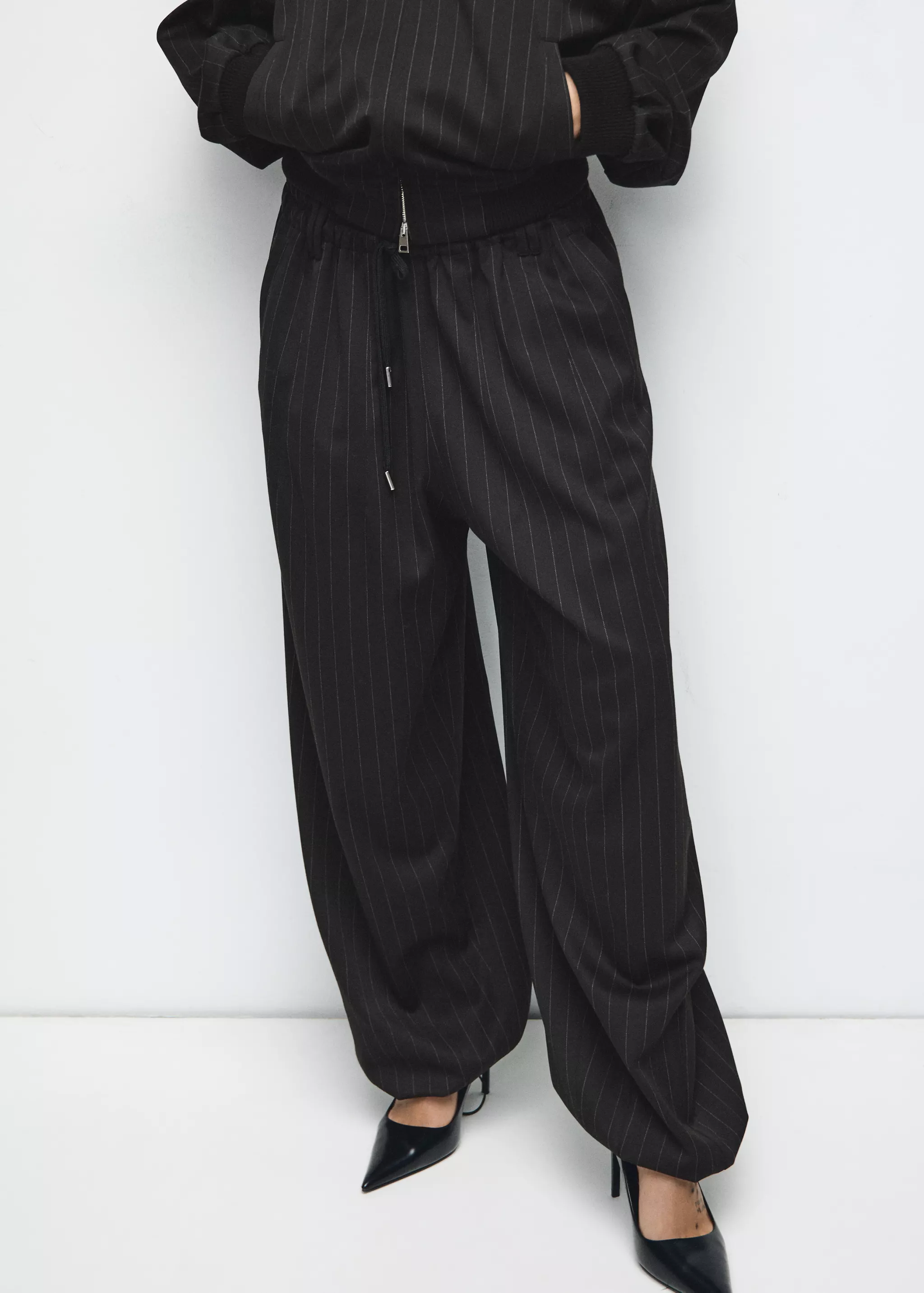 Pinstripe Balloon Trousers - Women | Mango Usa