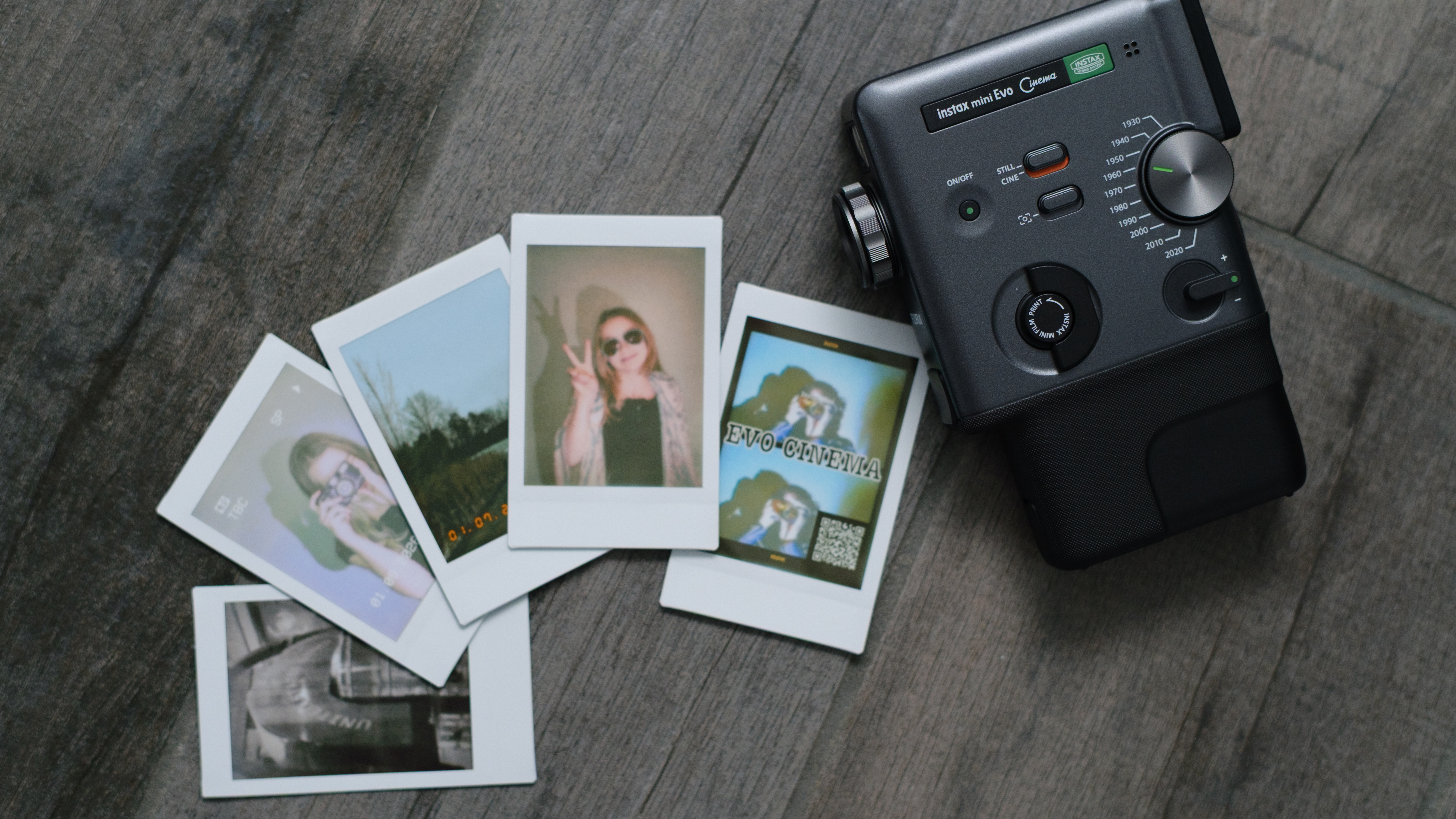 The Fujifilm Instax Mini Evo Cinema decades camera