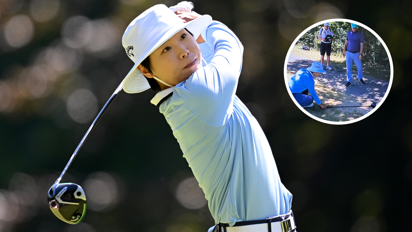 Somi Lee hits a driver 