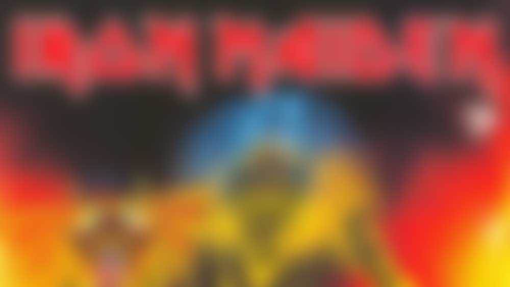 The blurred cover art for Iron Maiden&#039;s Number Of The Beast