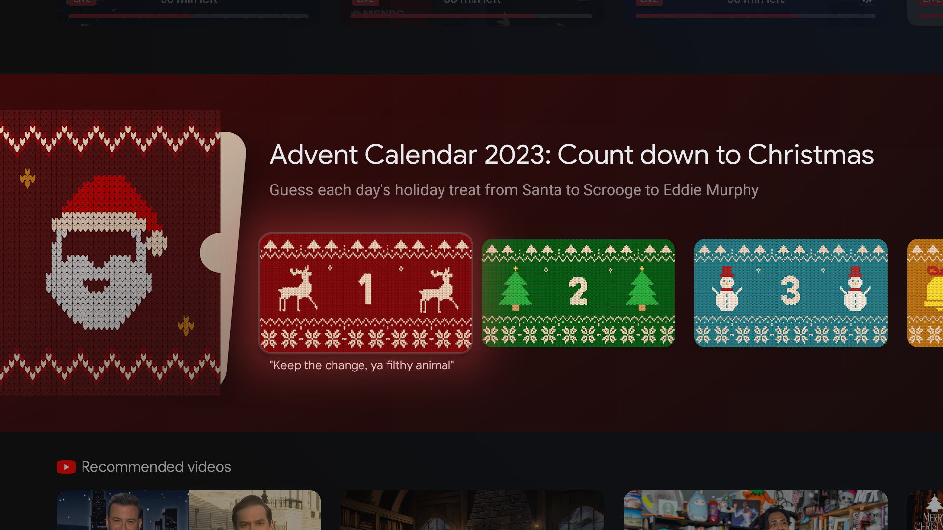 Google TV's advent calendar